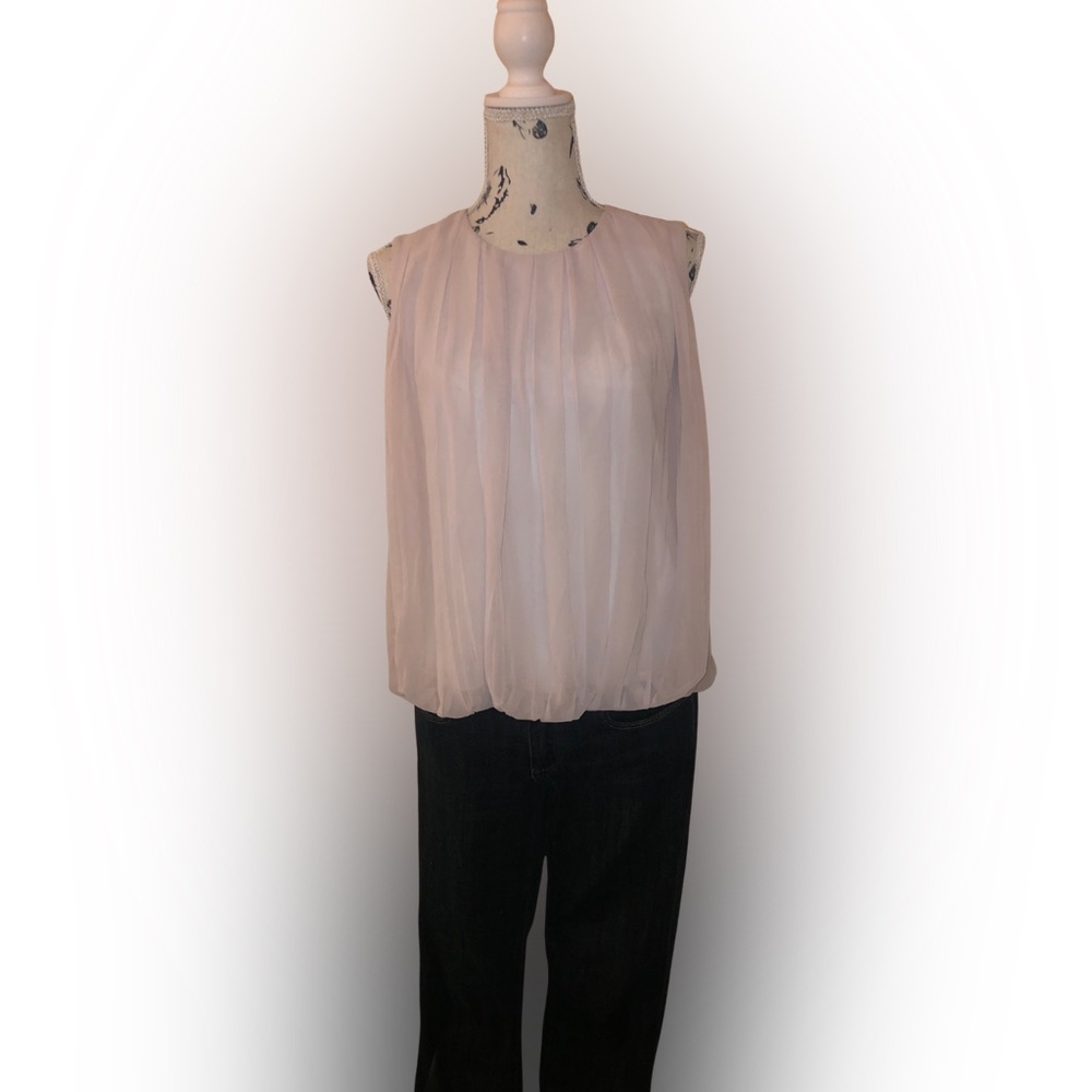EUC | Calvin Klein Pale Lilac Sleeveless Blouse | Size Small | Pleated Front